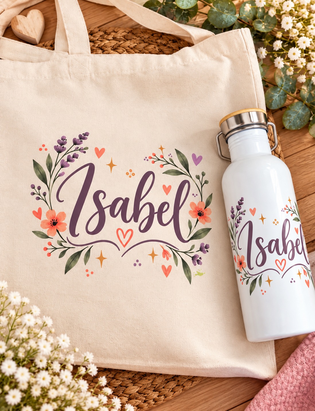 Bolso personalizado con el nombre Isabel